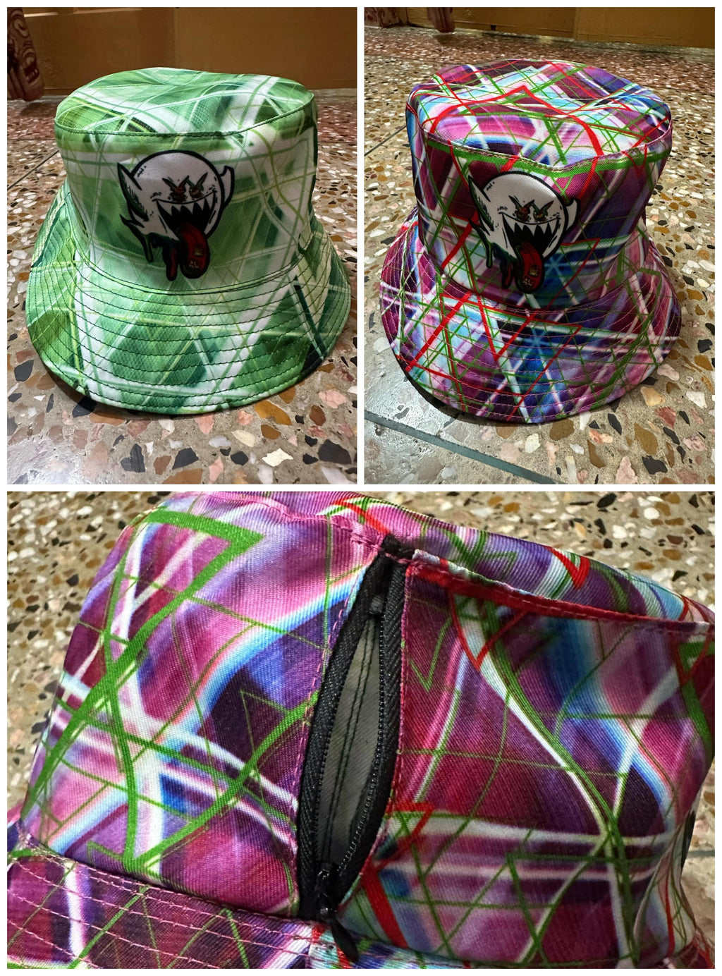 REVERSIBLE TAB-BOO BUCKET HAT