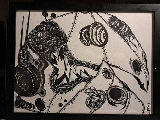 CyberMoon Ink Illustration