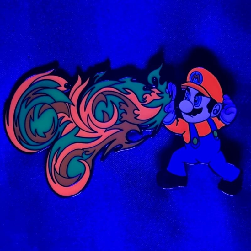 Fireflower Mario UV pin